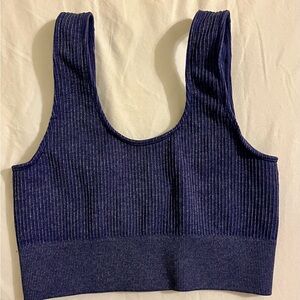 Balance Ribbed Sports Bra No Pads Blue